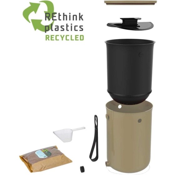 Composteur Bokashi Organko 2 – 9,6 L – Cappuccino – Activateur inclus