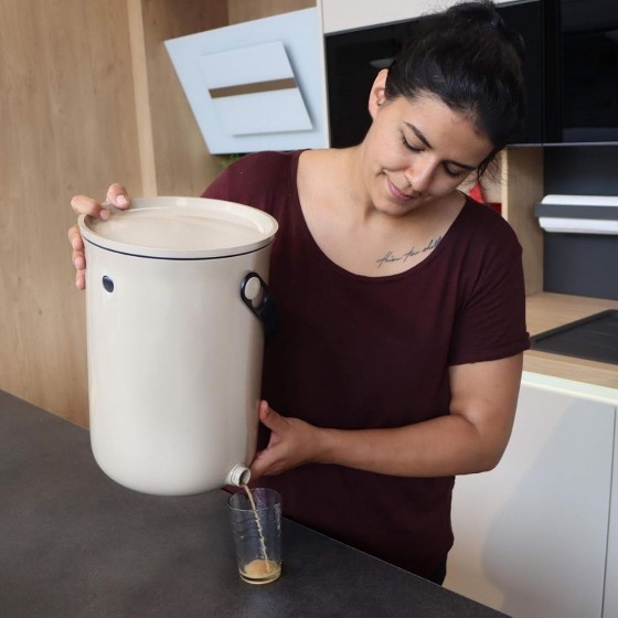 Composteur Bokashi Organko 2 – 9,6 L – Cappuccino – Activateur inclus