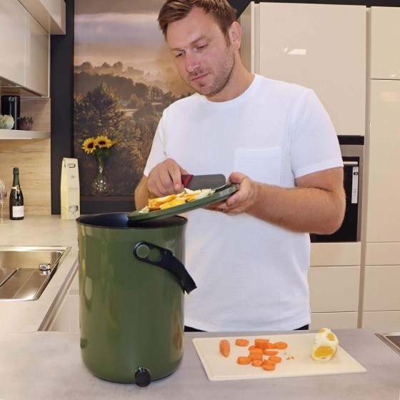 Composteur Bokashi Organko 2 – 9,6 L – Olive – Activateur inclus