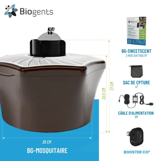 Pack BG-Mosquitaire + Recharge + Booster CO2 Biogents (Timer connecté)