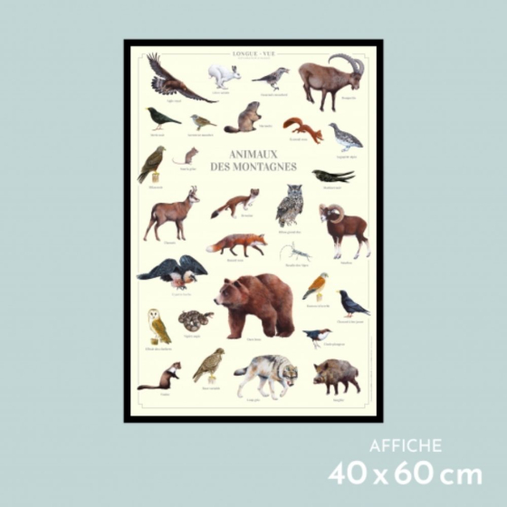 Animaux des montagnes - Affiche 40 x 60 cm