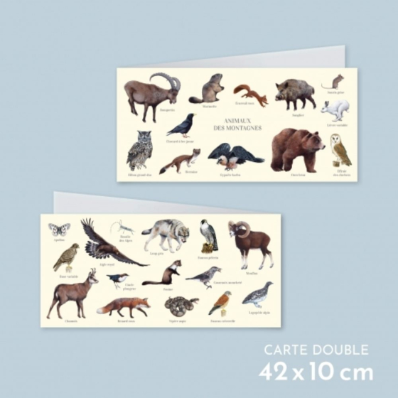 Animaux des montagnes - Carte double
