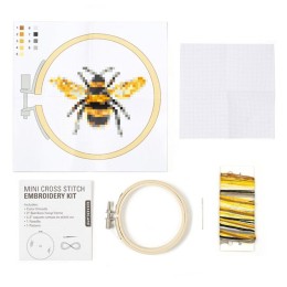 Mini broderie Pont de croix : Abeille