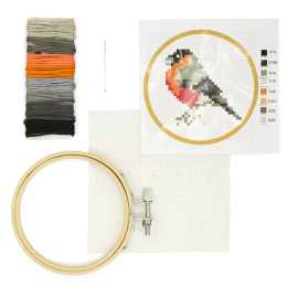 Mini broderie Pont de croix : Bouvreuil