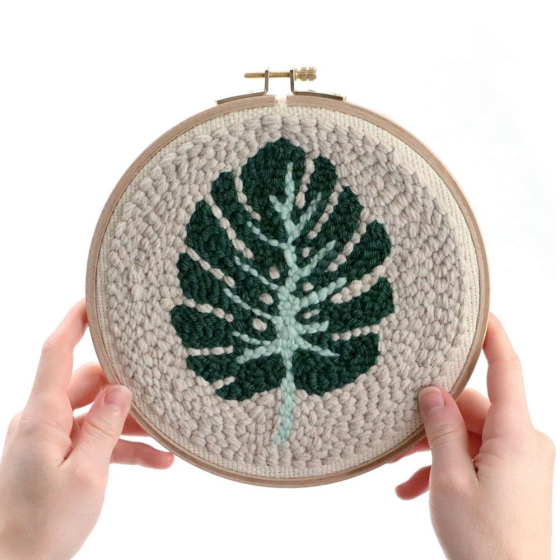 Kit Punch Needle - Feuille Monstera