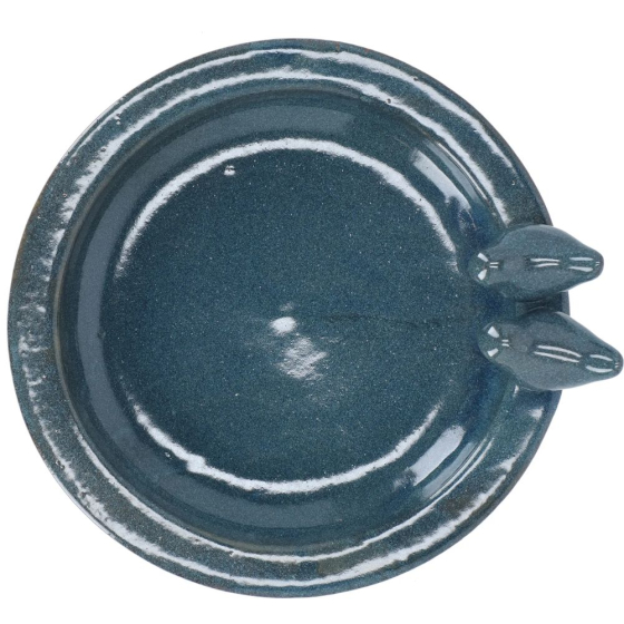 Bain oiseau céramique rond - Bleu pétrole
