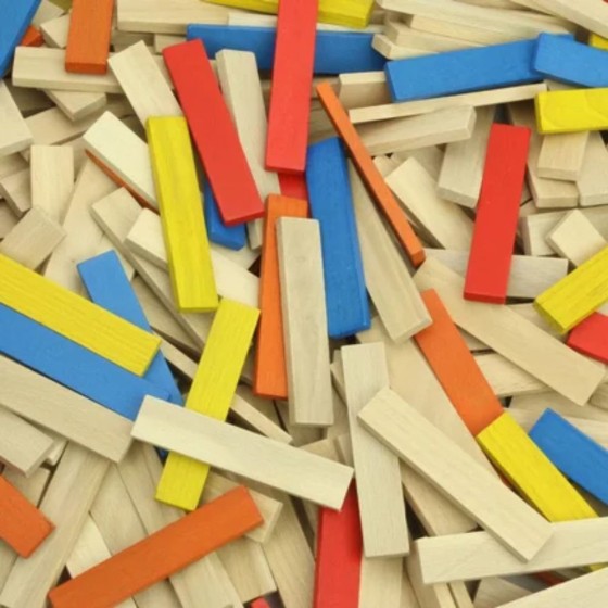 Batibloc : 100 planchettes en bois massif : Couleurs