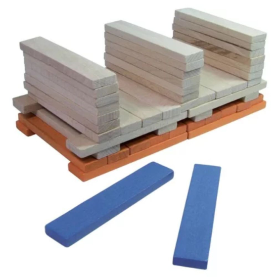 Batibloc : 100 planchettes en bois massif : Couleurs