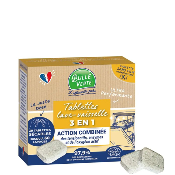 Tablettes lave-vaisselle 3 en 1 sécable - 30 doses