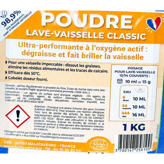 Poudre lave-vaisselle doypack - 1 kg